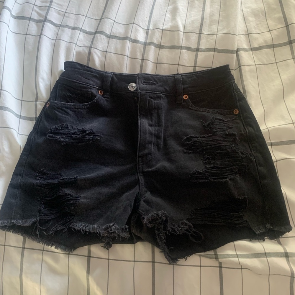 ripped black shorts